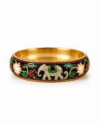 Emerald Elephant Meenakari Bangle