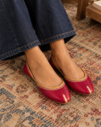 Ruby Ribbon Embroidered Ballet Flats