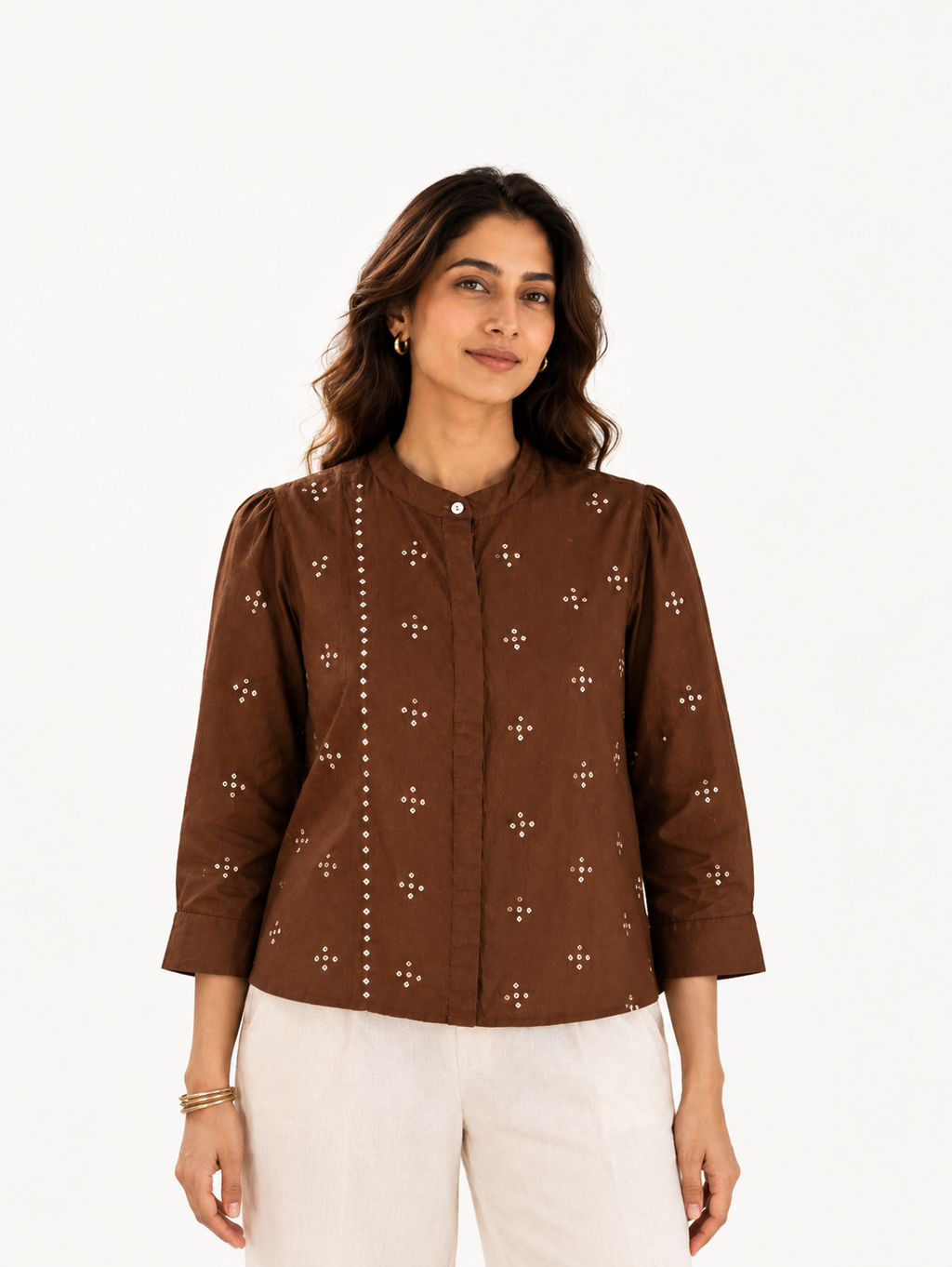 Cocoa Bandhani Top