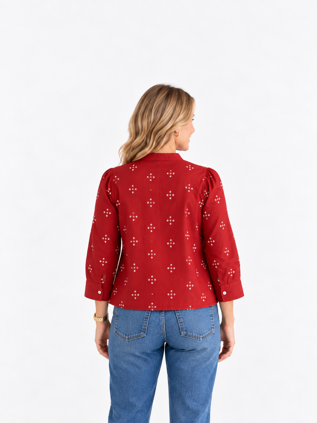 Crimson Bandhani Top