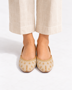 Golden Willow Embroidered Ballet Flats