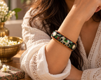 Emerald Elephant Meenakari Bangle