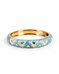 WildFlower Hinged Bracelet - Cheveron Blue