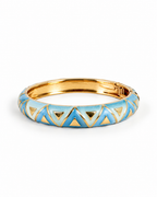 WildFlower Hinged Bracelet - Cheveron Blue