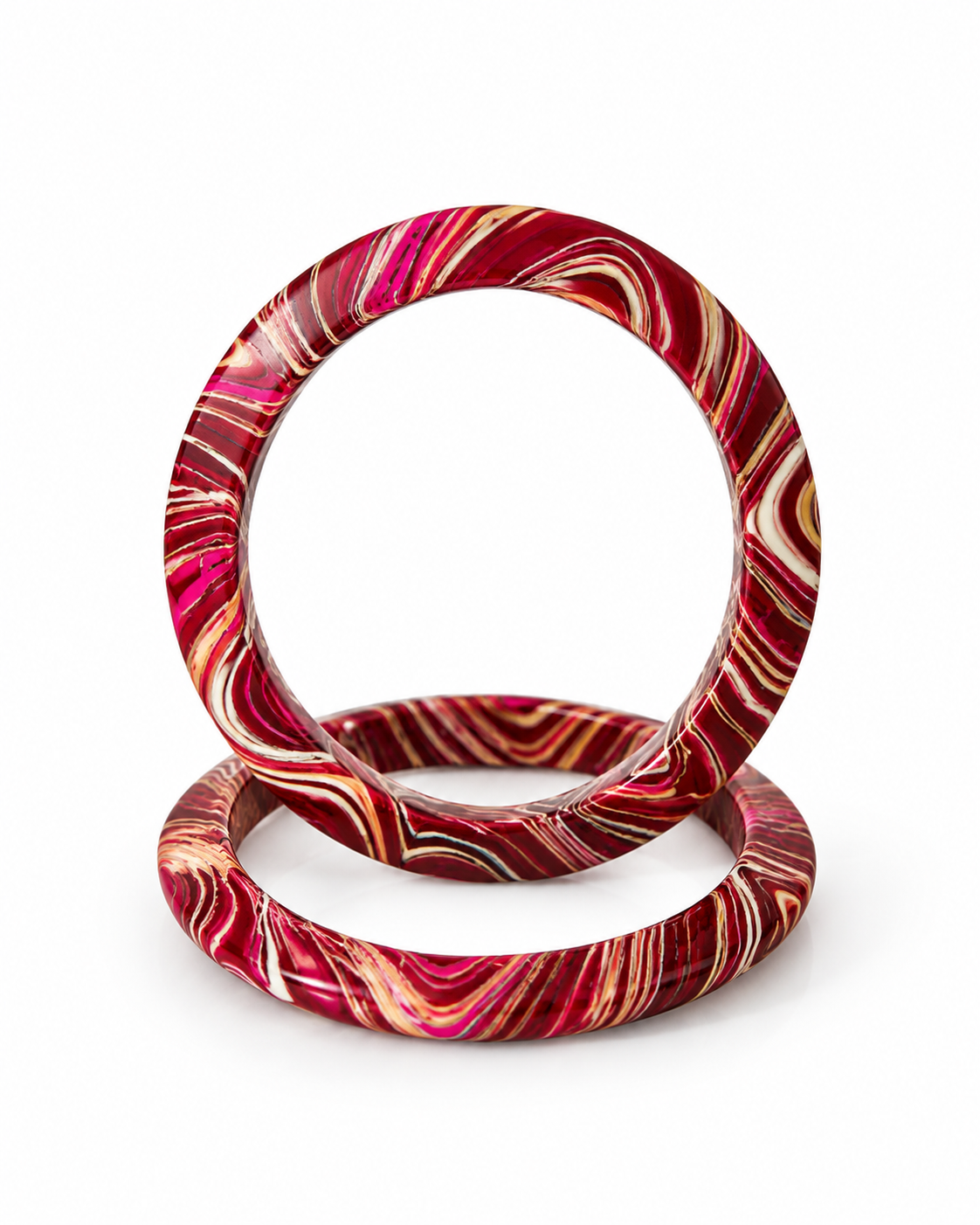 Ruby Ripple Lac Bangle Set