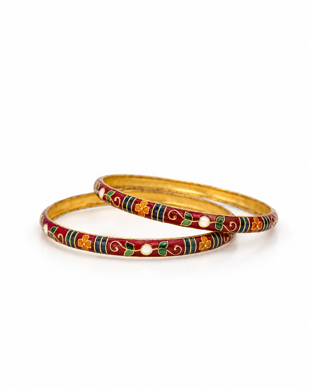 Ruby Noir Meenakari Bangle Set