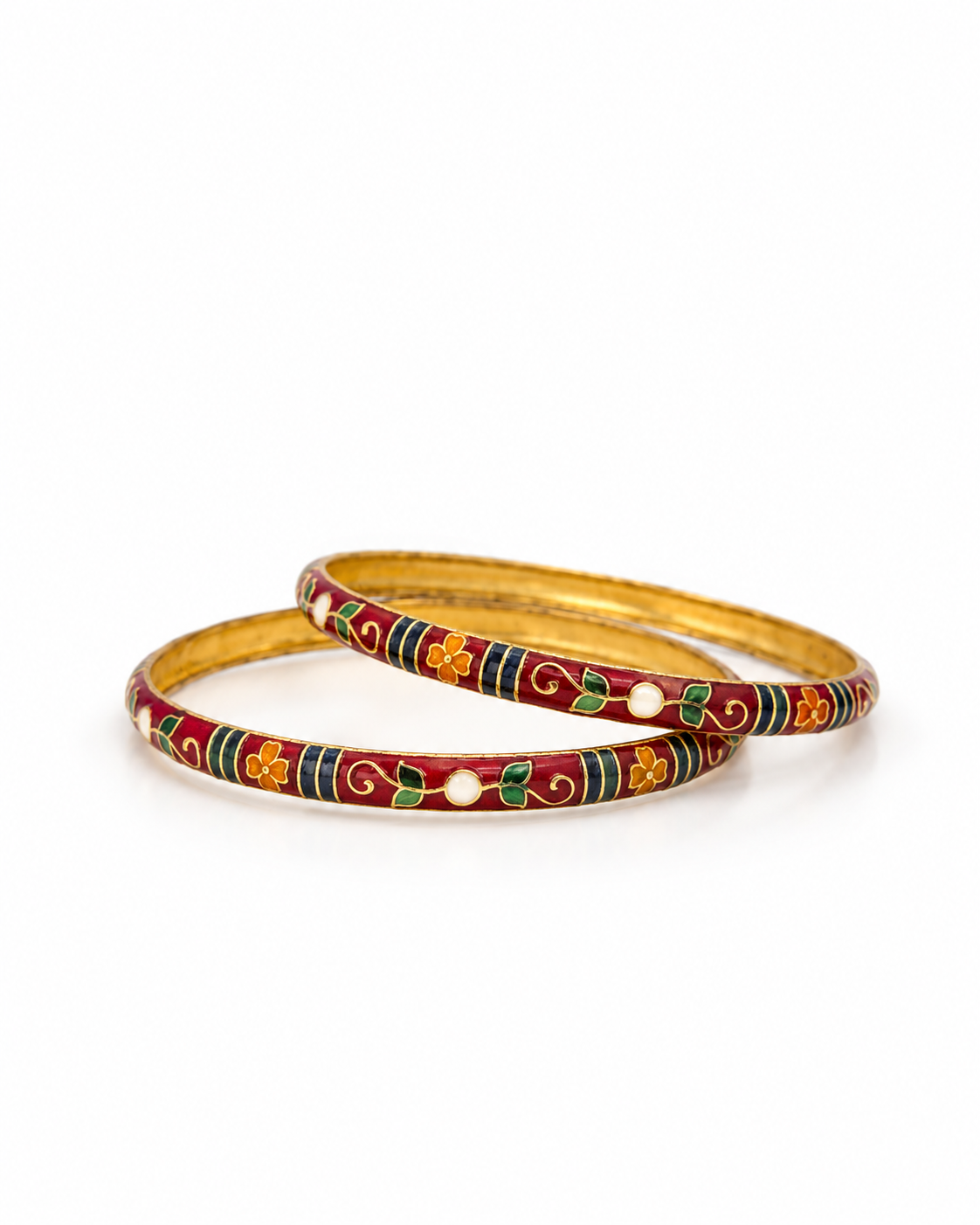 Ruby Noir Meenakari Bangle Set
