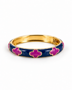 WildFlower Hinged Bracelet - Navy Pink