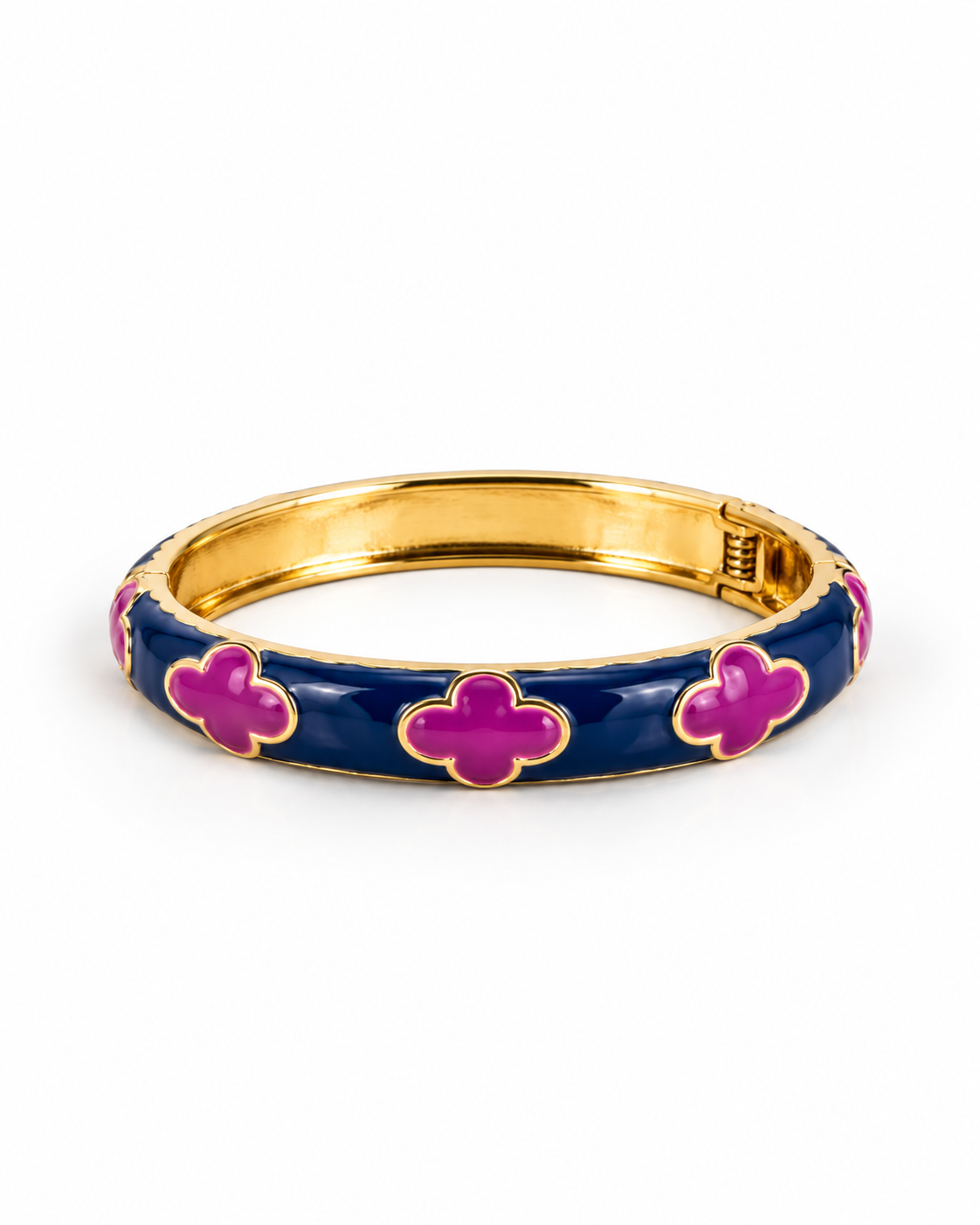 WildFlower Hinged Bracelet - Navy Pink