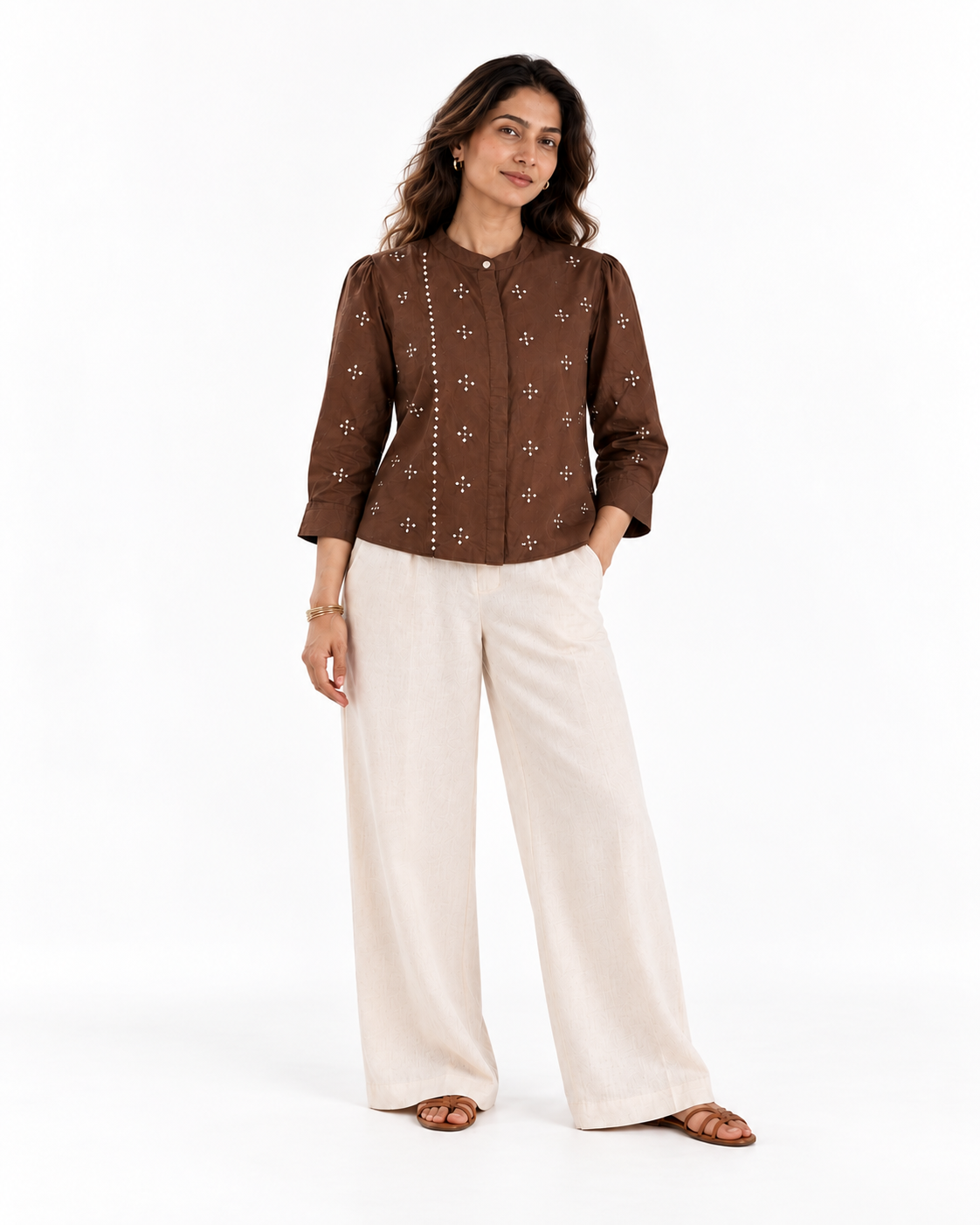Cocoa Bandhani Top