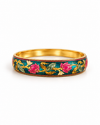 Teal Lotus Floral Bangle