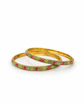 Sage Bloom Meenakari Bangle Set