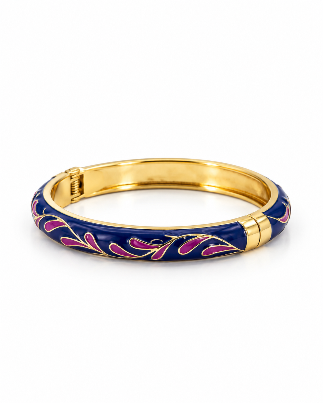 WildFlower Hinged Bracelet - Navy Pink
