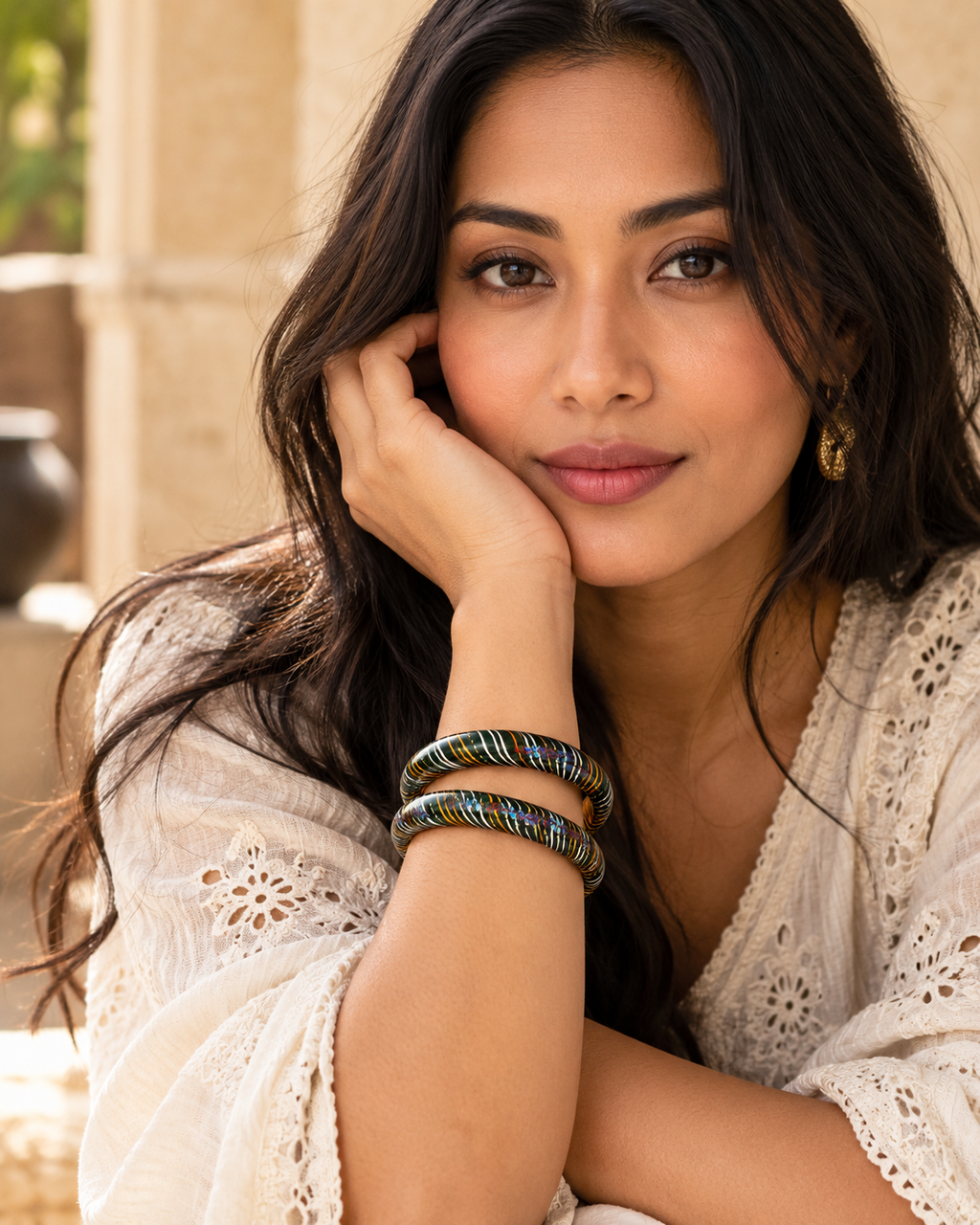 Midnight Rainbow Lac Bangle