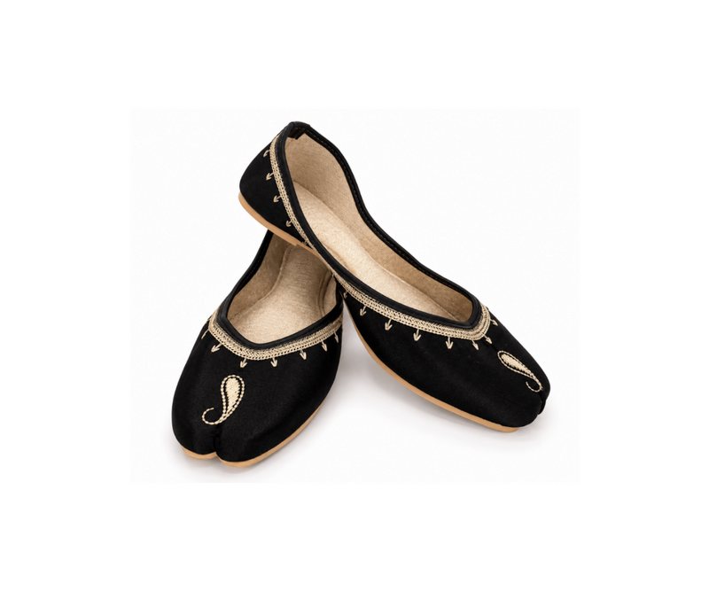 Black Paisley Flats