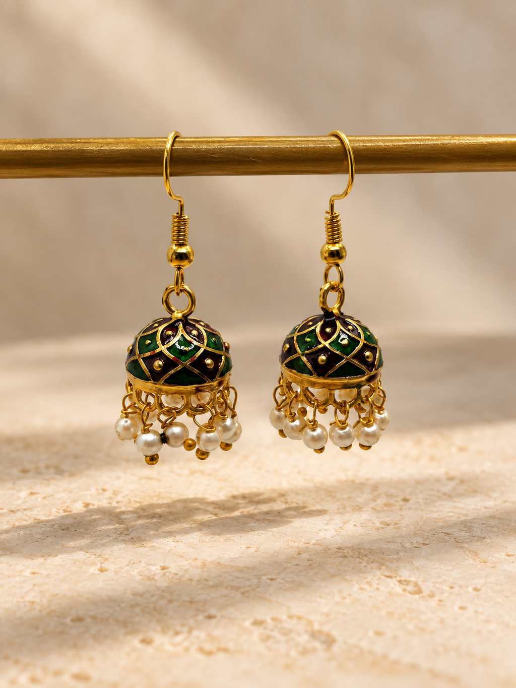 Emerald Wine Mini Jhumki