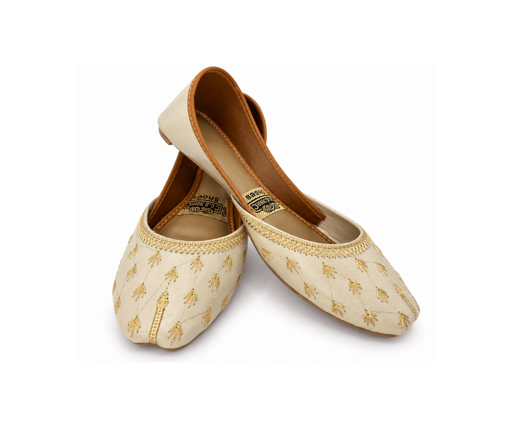 Golden Willow Embroidered Ballet Flats