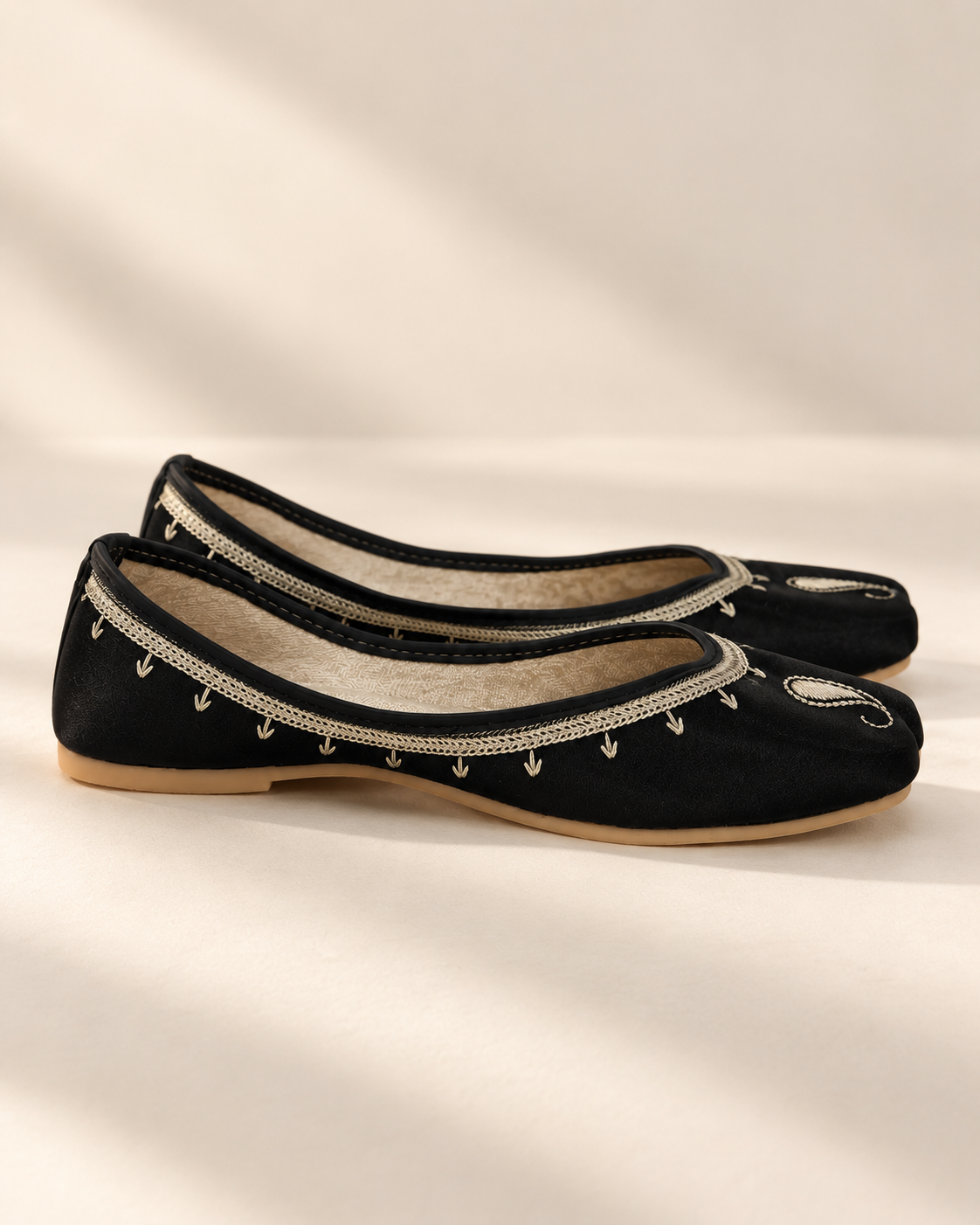 Black Paisley Flats