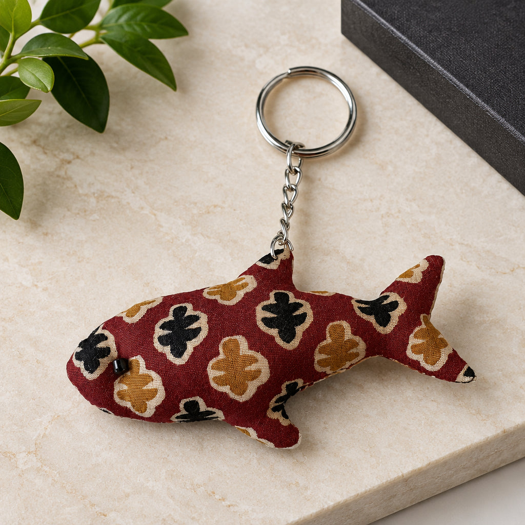 Floral Fish Bag Charm