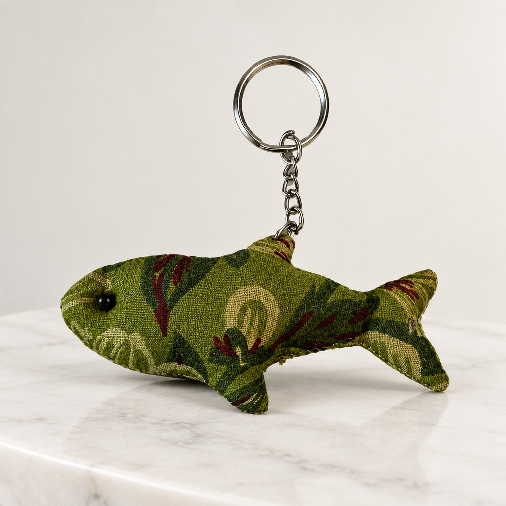 Floral Fish Bag Charm