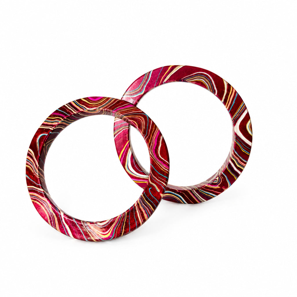 Ruby Ripple Lac Bangle Set