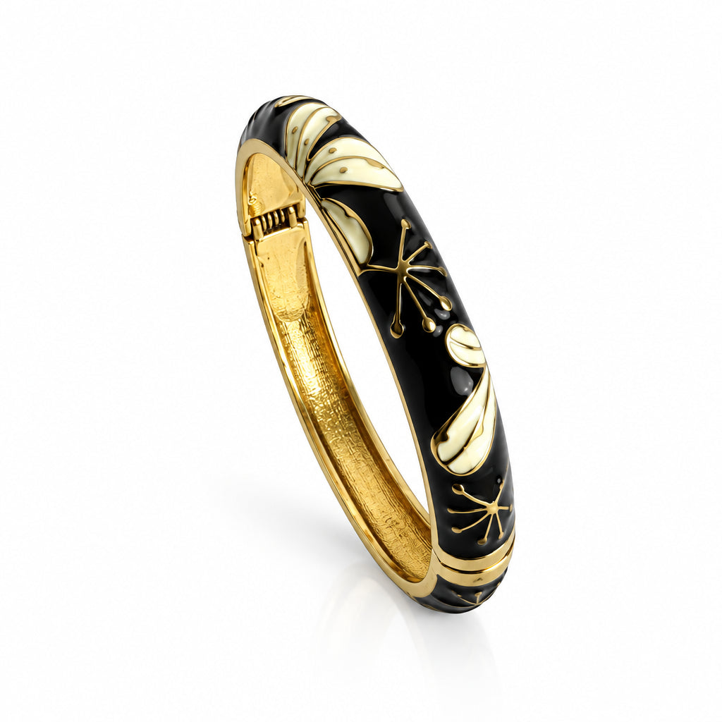 WildFlower Hinged Bracelet - Floral Noir