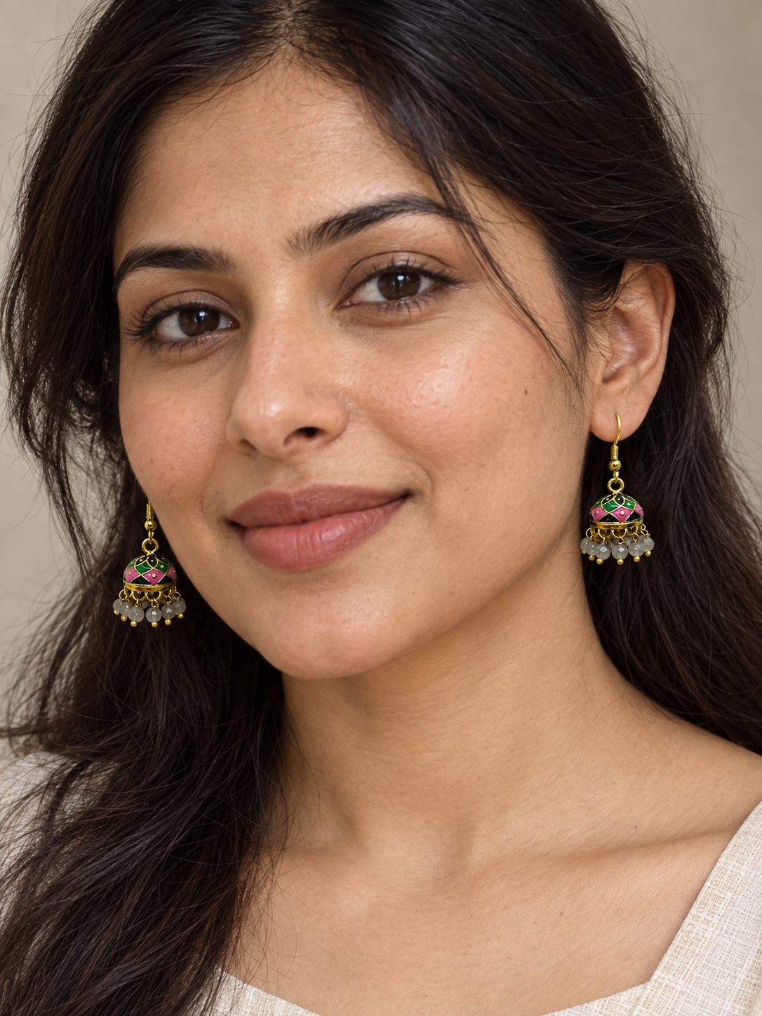 Jade Blush Mini Jhumki