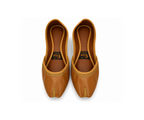 Golden Sand Embroidered Ballet Flats