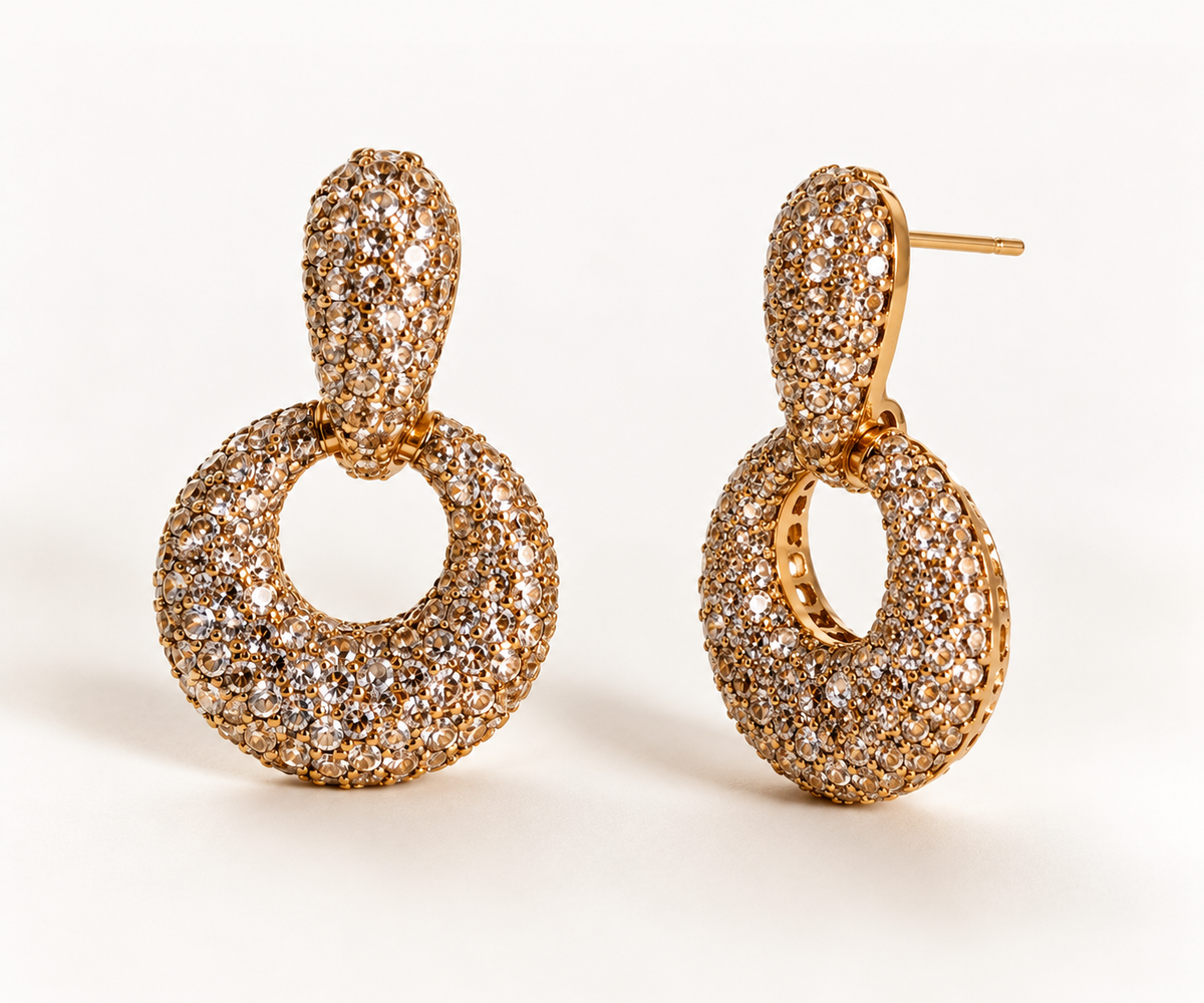 Oval Studs with a little Dangle