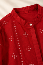 Crimson Bandhani Top