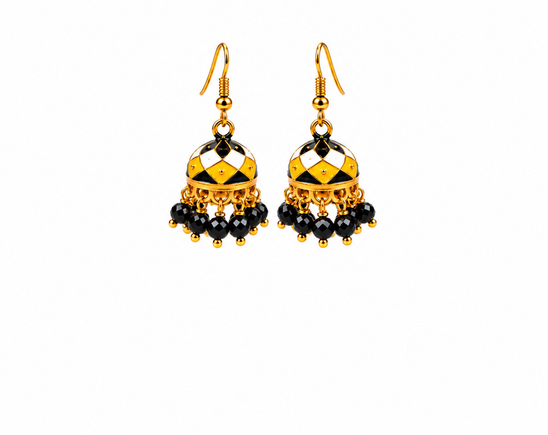 Saffron Noir Mini Jhumki