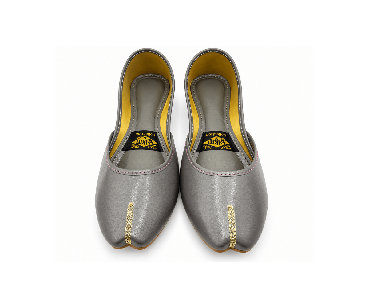 Silver Stitch Embroidered Ballet Flats