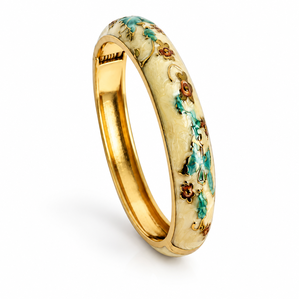 WildFlower Hinged Bracelet - Ivory