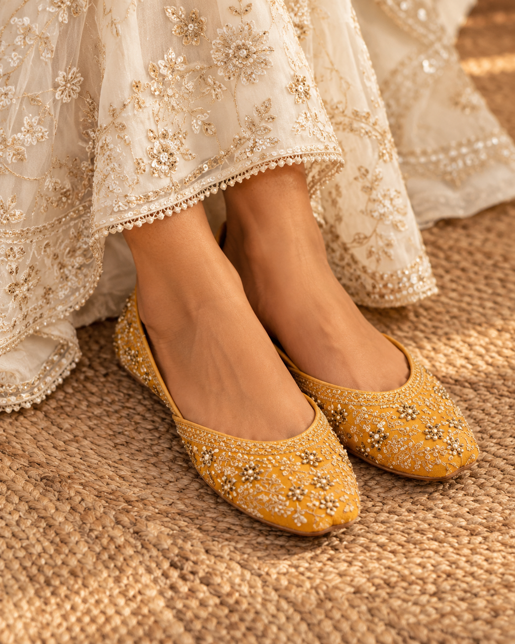 Golden Hour Embroidered Ballet Flats