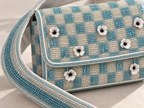 Blue Check Daisy Shoulder Bag