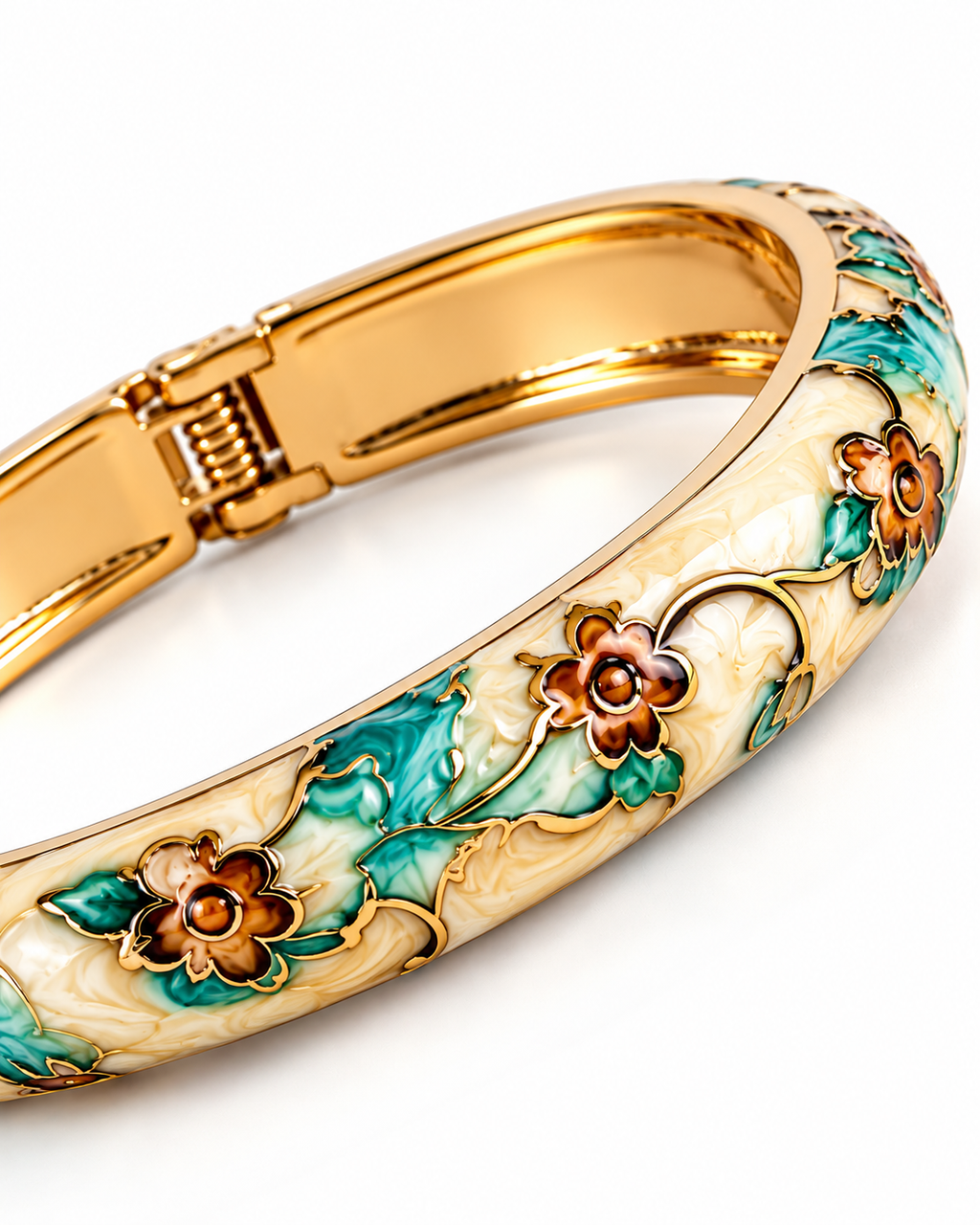 WildFlower Hinged Bracelet - Ivory