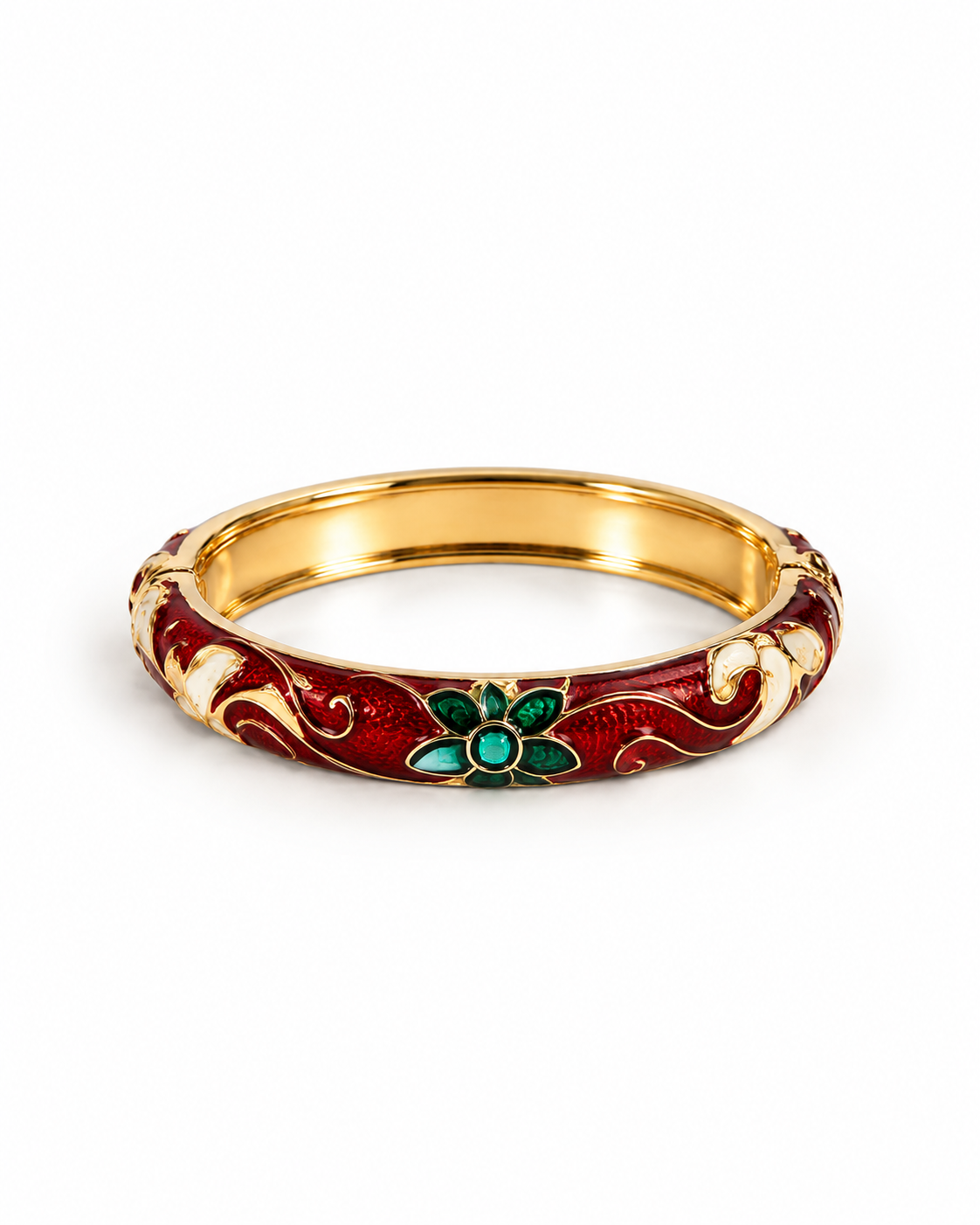 WildFlower Hinged Bracelet - Crimson Red