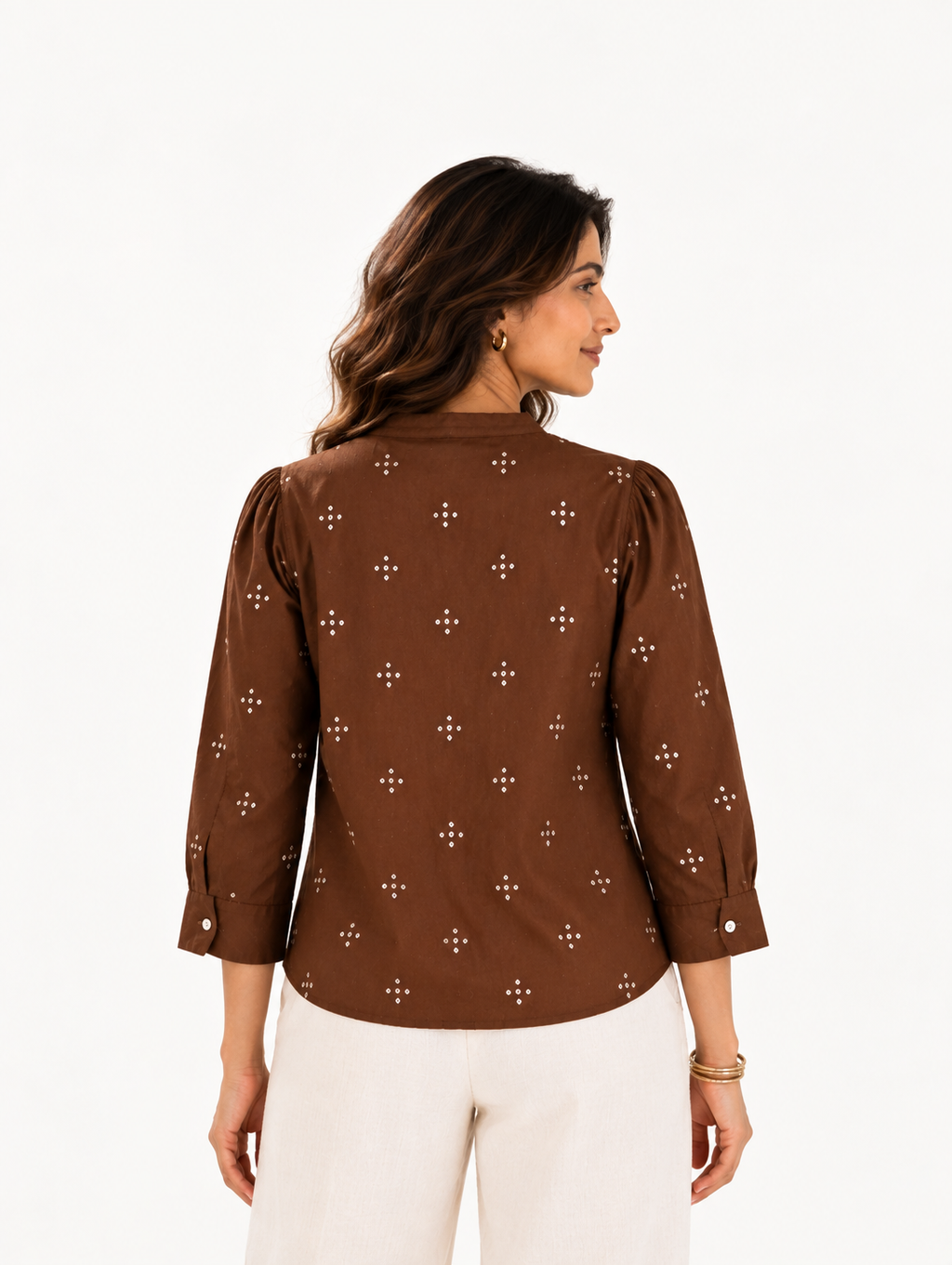 Cocoa Bandhani Top