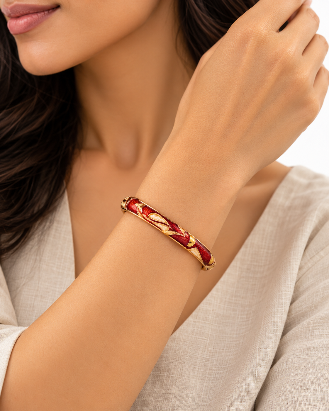 WildFlower Hinged Bracelet - Beautiful Bronze