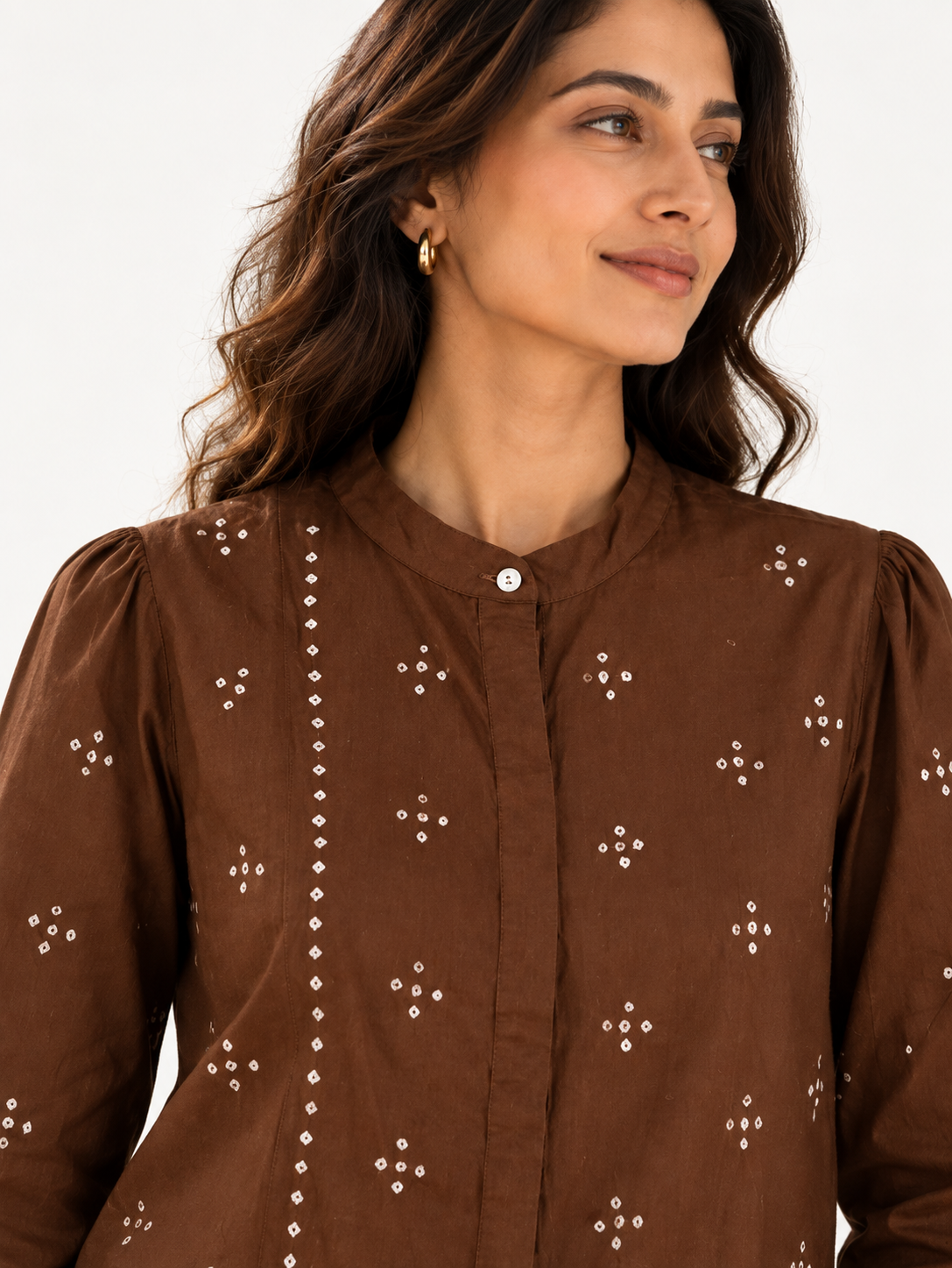 Cocoa Bandhani Top